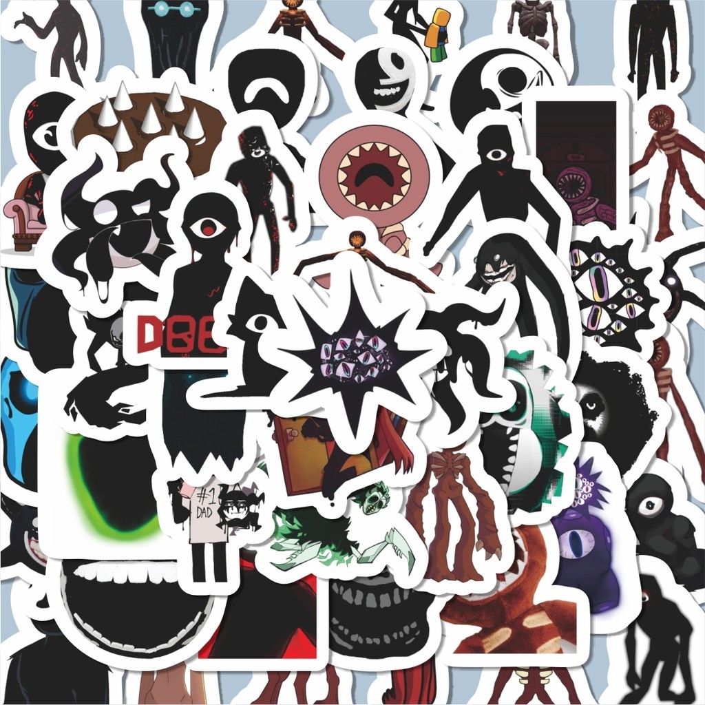 

100PCS Lucu Stiker Kartun Doors Robloxes Horror Game Stiker Aesthetic Stiker Anti Air Stikers Berperekat Waterproof sticker decal buat Motor Helm Buku Journal Koper Casing HP Laptop Botol Minum Hadiah anak