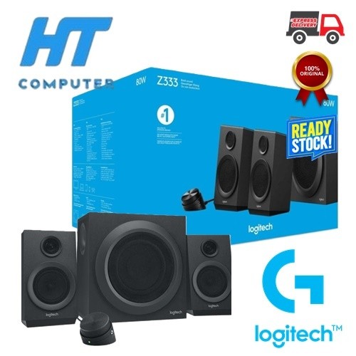 Logitech Z333 2.1 Speakers – Easy-access Volume Control, Headphone Jack – PC, Mobile Device, TV, DVD