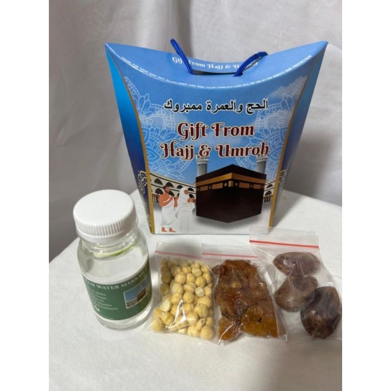 

oleh oleh haji dan umroh paket 50pcs tas Jingjing Lengkap(air zam zam 80ml full)