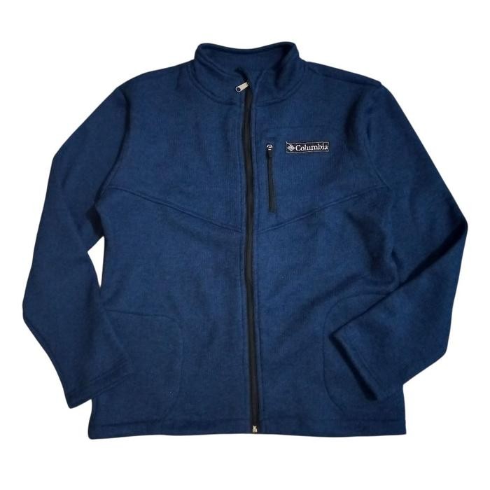 Jaket Fleece Columbia | full zip fleece - Biru, XL
