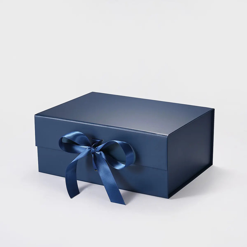 

A5 Deep Navy Blue Luxury Magnetic Closure Rigid Gift Box Custom Logo Wedding/Birthday/ gift/Packaging Eco-Friendly