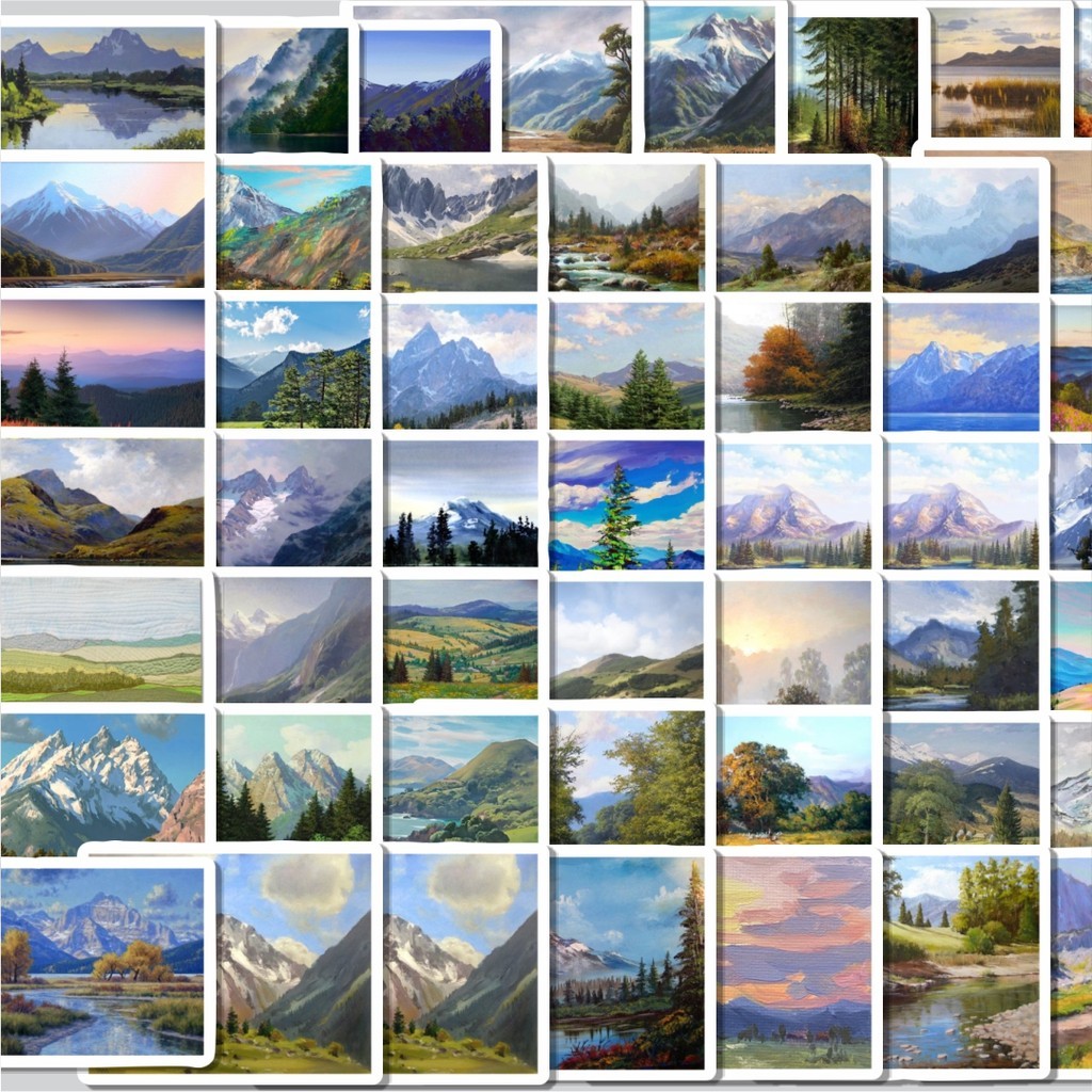 

Stiker Cutting Pack Stiker INS Landscape Oil Painting Isi 100Pcs Series Aesthetic Lucu Keren Untuk Koper Bahan Vynil