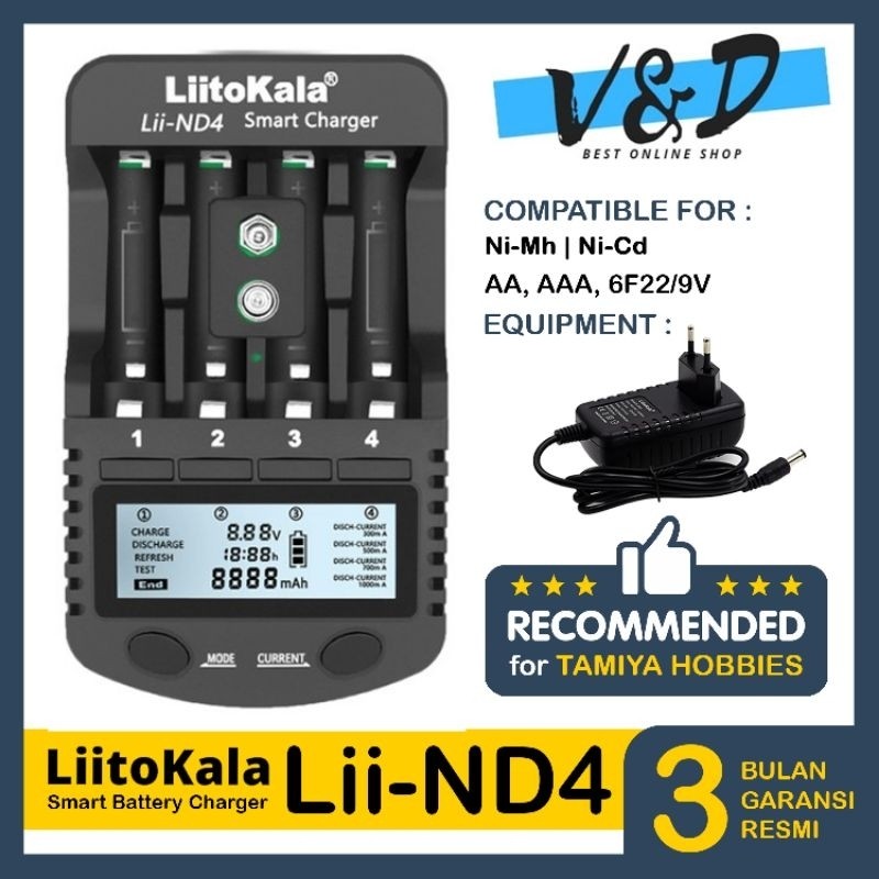 Charger Baterai AA Liitokala Lii ND4 / Charger Baterai AA / Charger Tamiya