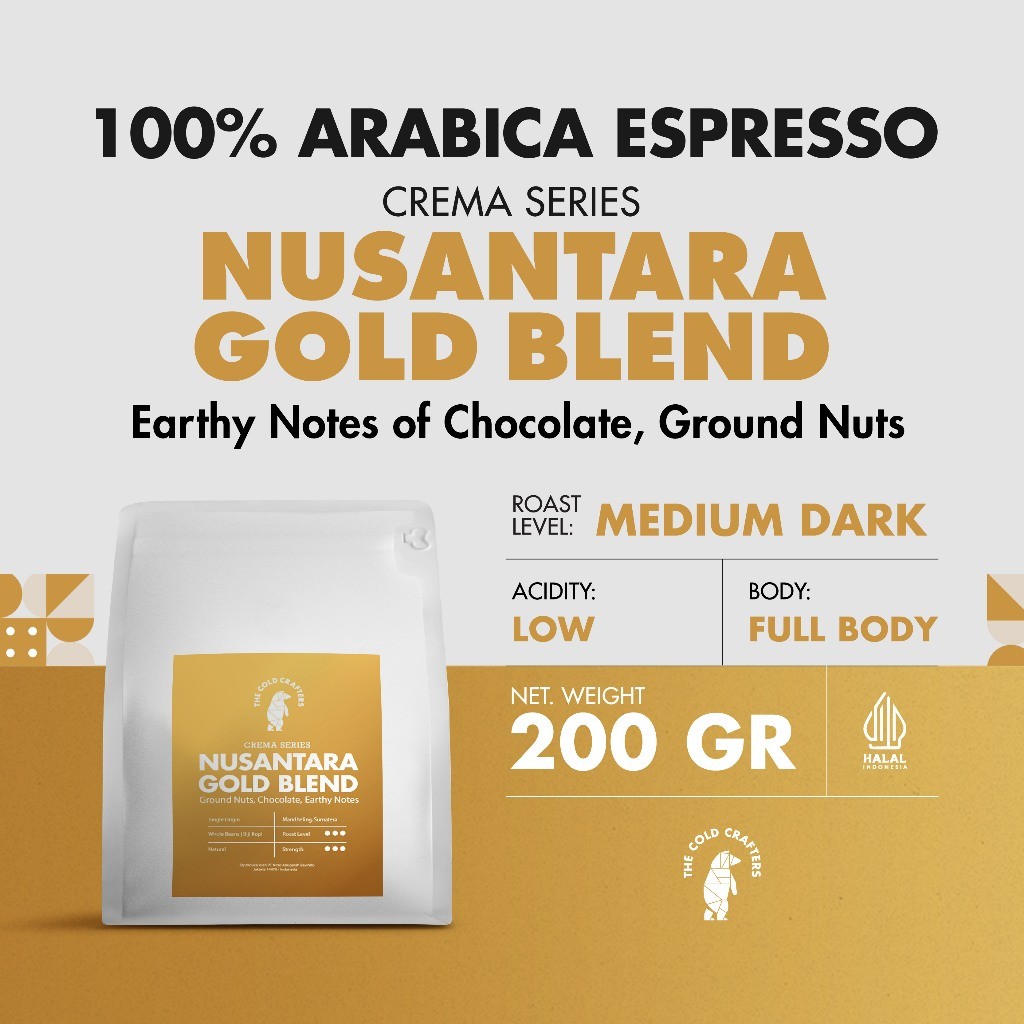 

Nusantara Gold Blend Arabika Coffee Arabica Biji Kopi Bubuk 200 gram