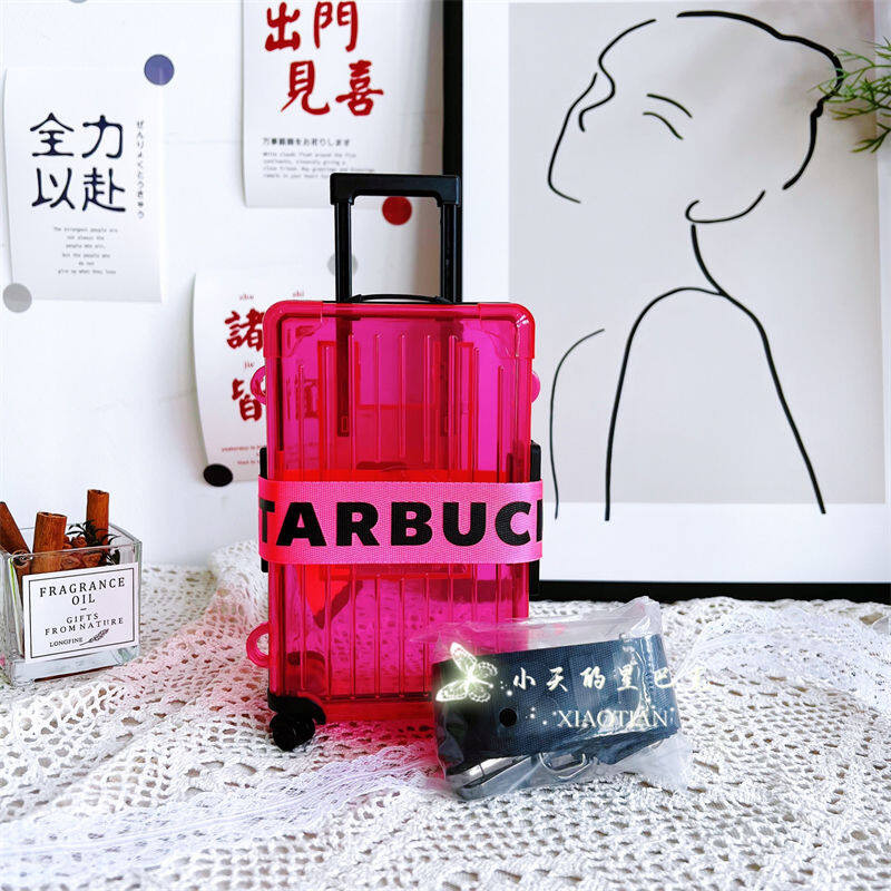 STARBUCKS China Limited Edition Mini Luggage with Adjustable Strap Fuchia | Tas Selempang Koper Mini