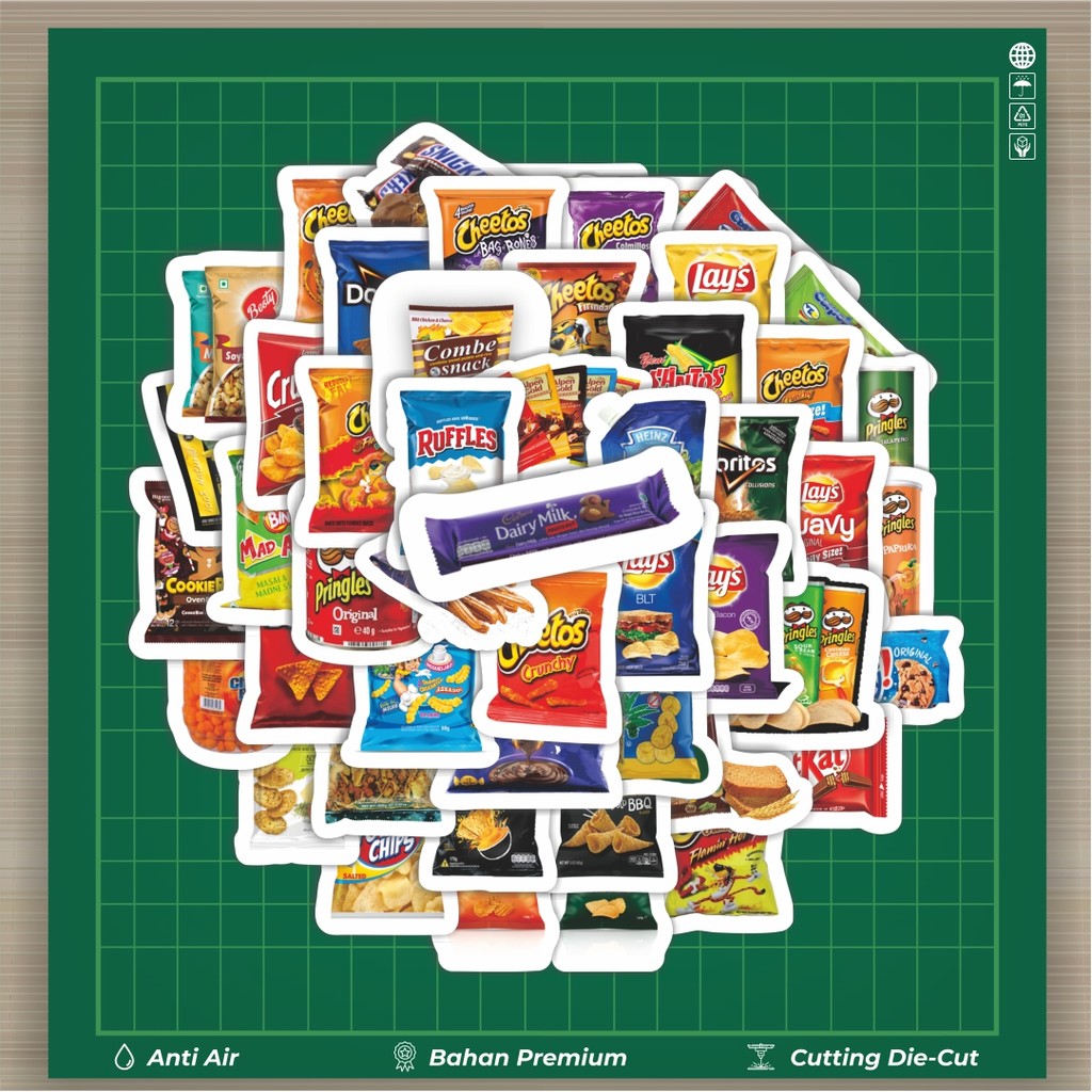 

HOT 50 PCS STIKER Sticker American Snack Retro Sticker Stiker Fashion Cars Decal Dingin Kartu Album Custom Vinyl Anti Air- Sticker Aesthetic Buku Journal Koper Casing HP Tablet Laptop Helm Motor Botol Minum