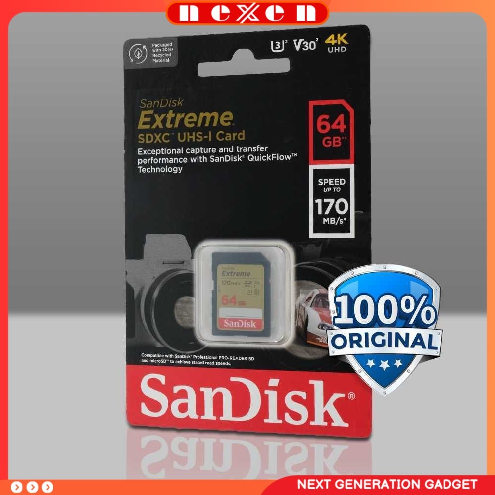 SanDisk Extreme SDXC UHS-I Card V30 U3 Class - SDSDXV