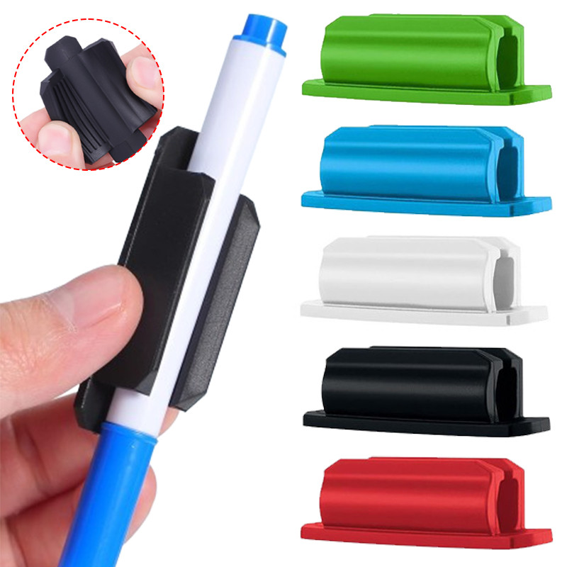

Anti Lost Self-adhesive Pencil Holder Soft Silicone Elastic Marker Pen Clips For Notebook Journals Whiteboards Fixed Stand