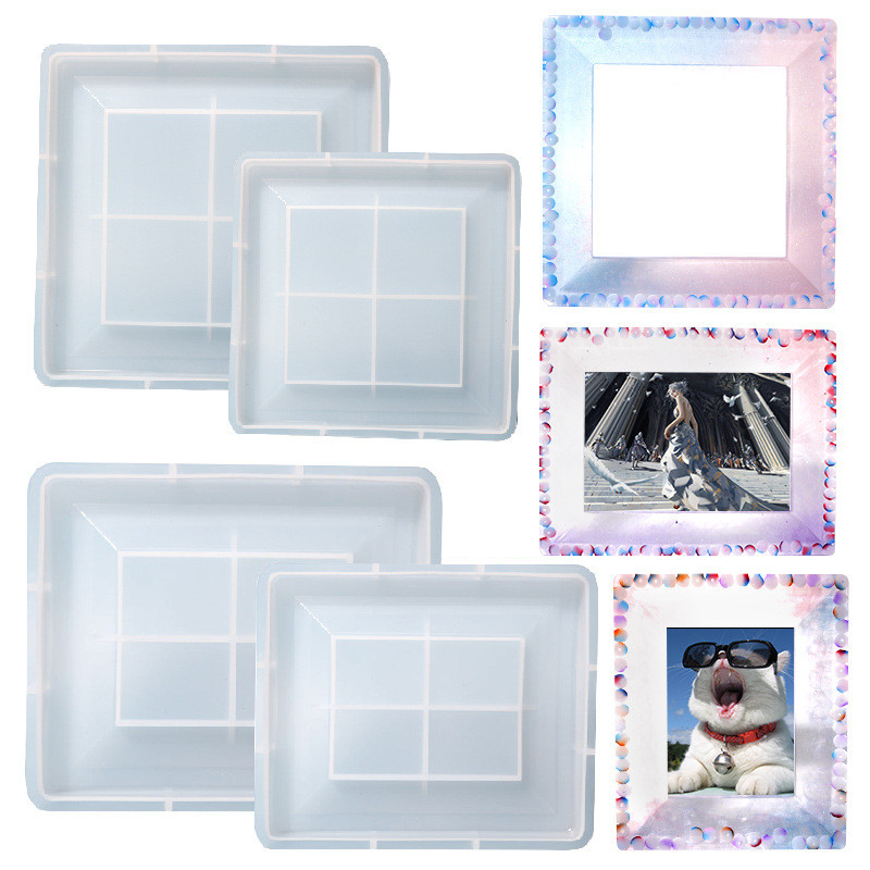 

DIY Photo Frame Crystal Epoxy Silicone Mold Photo Frame Display Table Oranment Mirror UV Resin Molds For Jewelry Making Craft