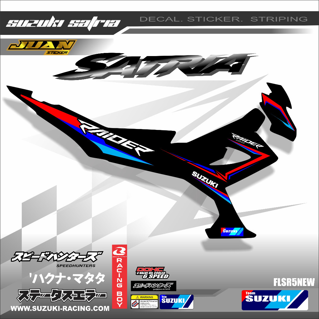 Striping Variasi Satria Fu Facelift / Sticker Suzuki Satria Fu150 Karbu Desain Motif Raider