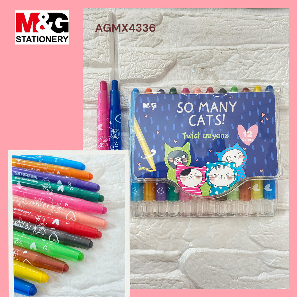 

M&G "SO MANY CATS" Twistable Crayon 12 colors AGMX4336