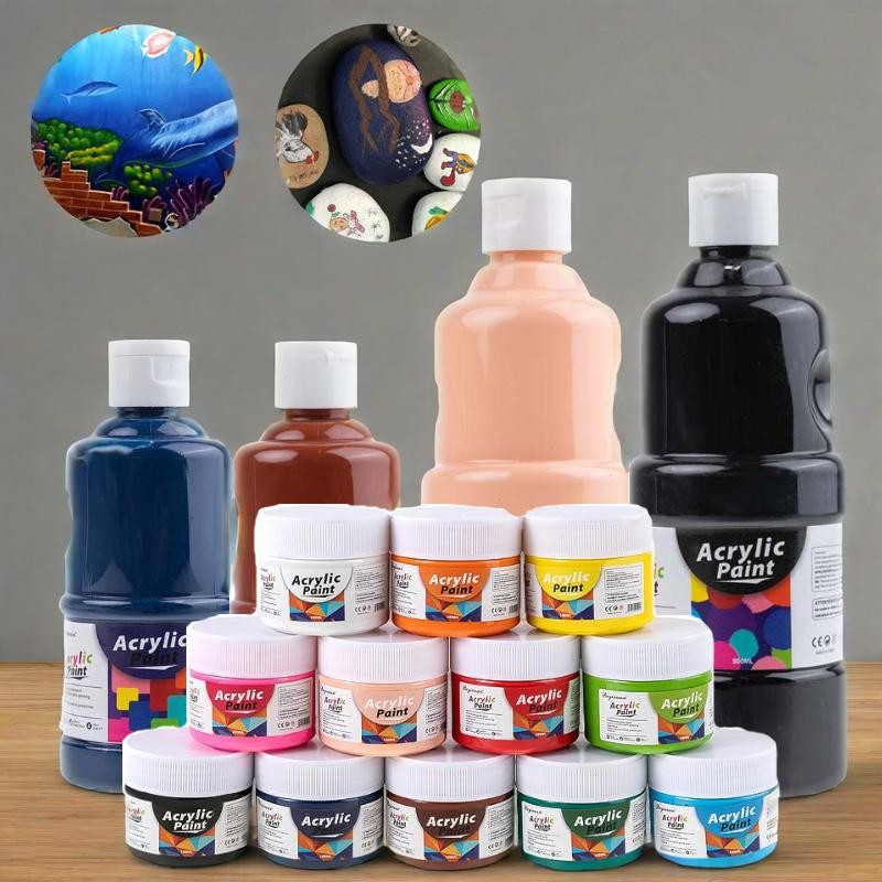 

100/250/500ml Acrylic Pigment Waterproof and Sun-resistant Strong Coverage Wall Painting Hand-painted Graffiti DIY Decorations