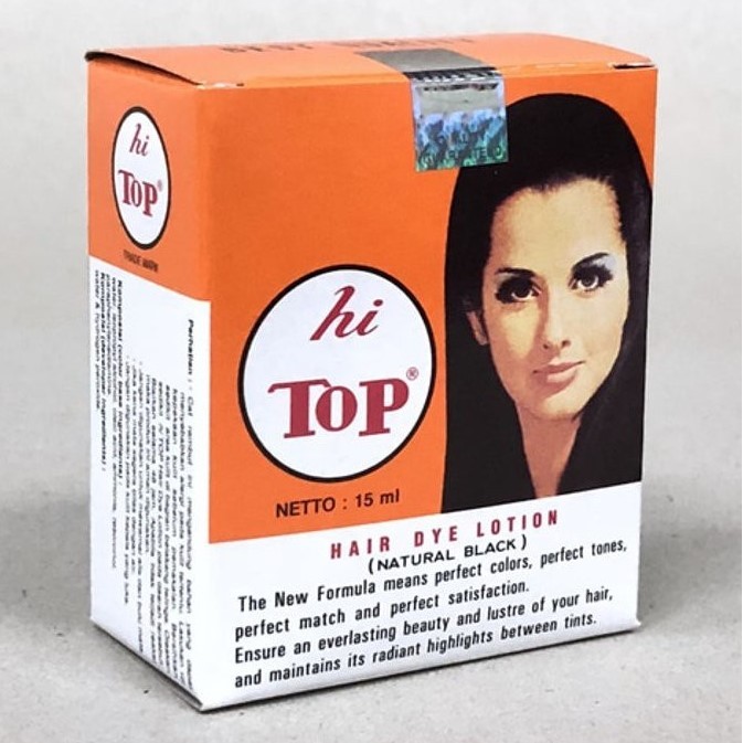 Hi Top Hair Dye Lotion Natural Black 15ml / Semir Rambut Hi Top 15ml - MURAH