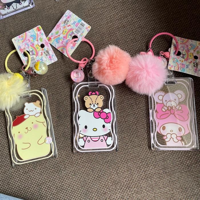

Sanri Tag ID Name Card Holder E-Money E-Toll Card Super Cute Pompom Bulu Kuromi Melody Hanggyodon Kartun Card Holder Access Card ID Buss Subway MRT Trans -J Badge Card Holder Name Tag - cinamoroll