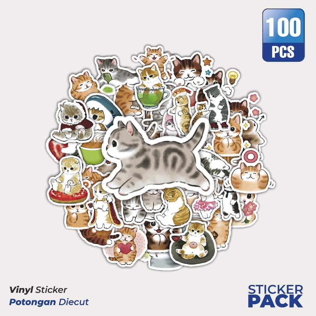 

MURAH 100 PCS Stiker Kawaii Kitten [Kucing] Waterproof Aesthetic- Untuk Laptop, Motor, dan Helm - Paper Stationery Pack