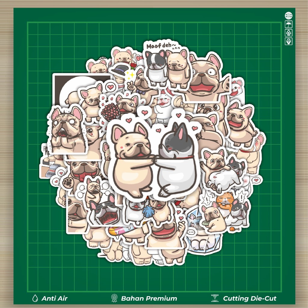 

HOT 50 PCS STIKER Stiker Kartun French Bulldog Stiker Fashion Cars Decal Dingin Kartu Album Custom Vinyl Anti Air- Sticker Aesthetic Buku Journal Koper Casing HP Tablet Laptop Helm Motor Botol Minum