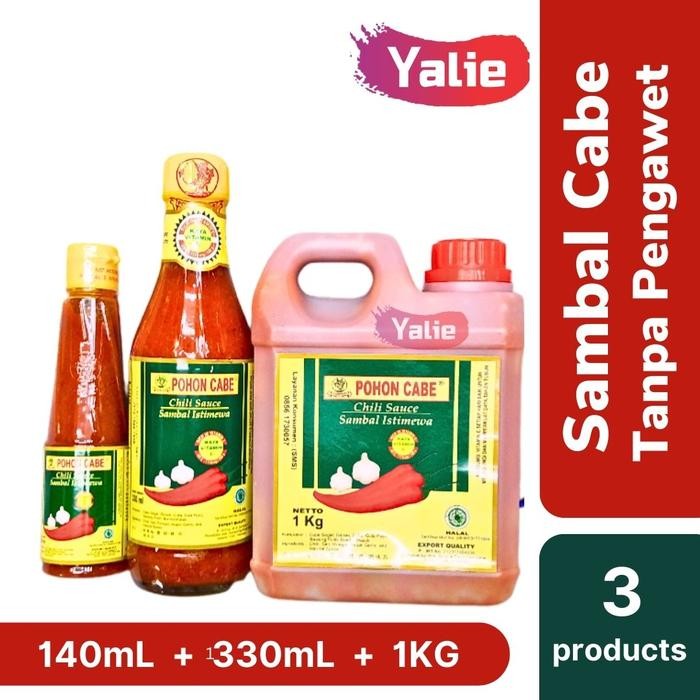 

1 KG + 330ml + 140ml PAKET SUPER HEMAT SAUS SAMBAL POHON CABE - Dgn Bubble