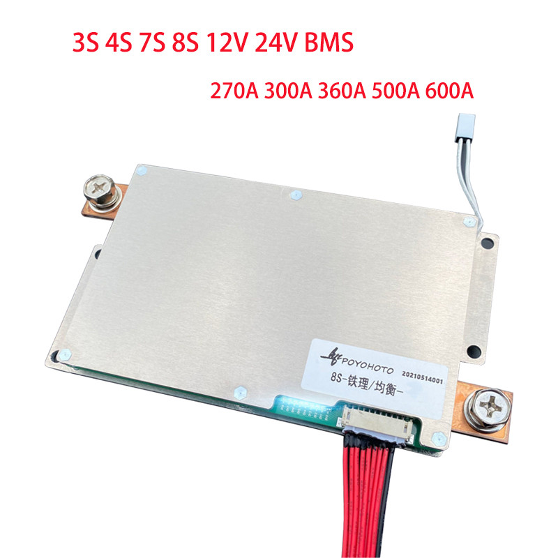 3S 4S 7S 8S BMS 12V 24V Li-ion Lifepo4 BMS 270/300/360A Solar Cells RV Battery BMS Lithium Battery H