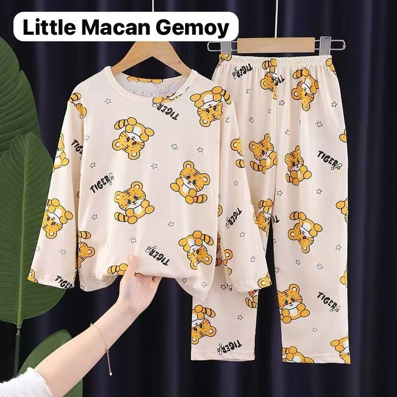 Piyama/Baju Tidur Anak Laki-laki Motif Little Macan Gemoy Umur 4-15 Tahun Bahan Kualitas Import