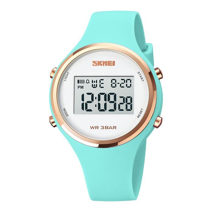 Jam Tangan Wanita SKMEI 1720GN Digital Dial Light Green Silicone Strap