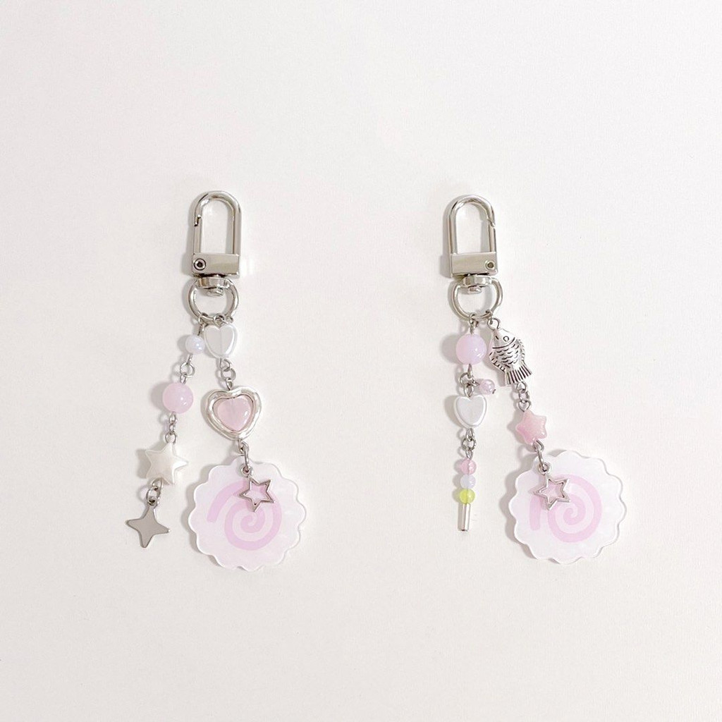 Narutomaki Japanese fish cake beaded keychains