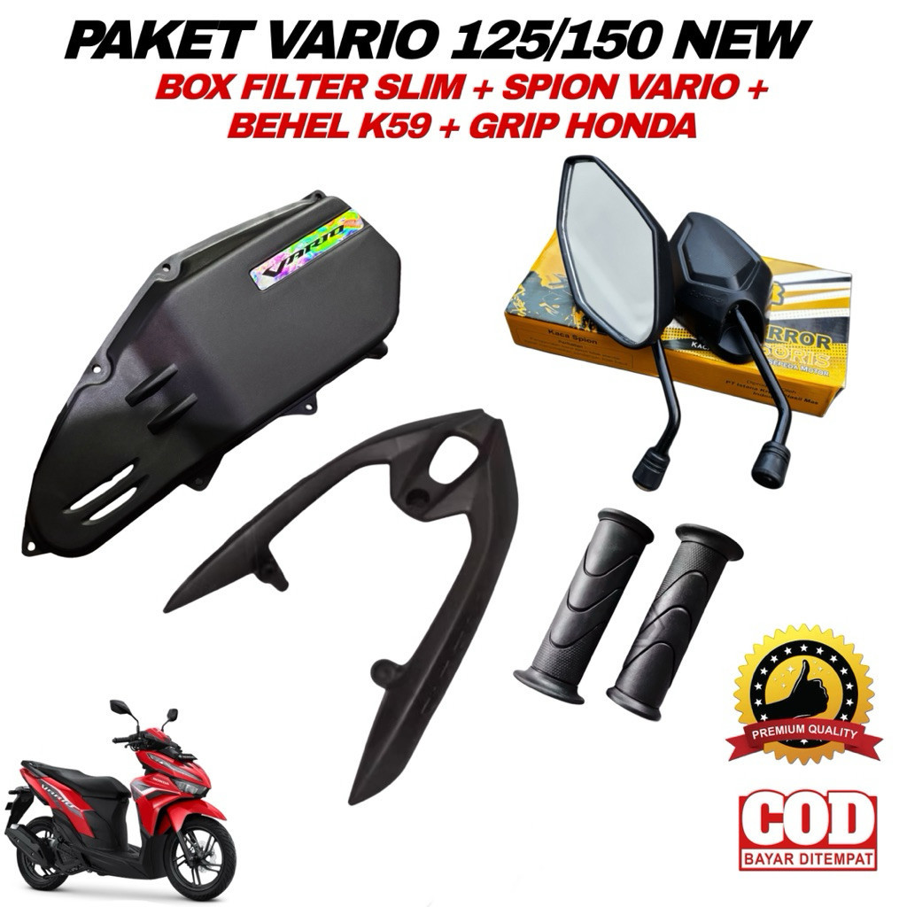 PROMO Cover Box Filter Slim Vario 125 150 Behel Vario 150 New K59 Spion Vario Standar Handgrip Honda