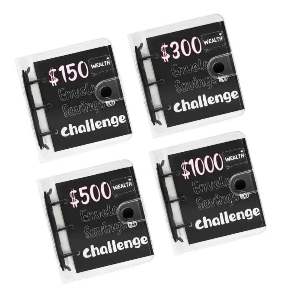 

Mini Money Saving Binder PVC $150/300/500/1000 Savings Challenges Book Waterproof Cash Envelopes Mini Budget Binder