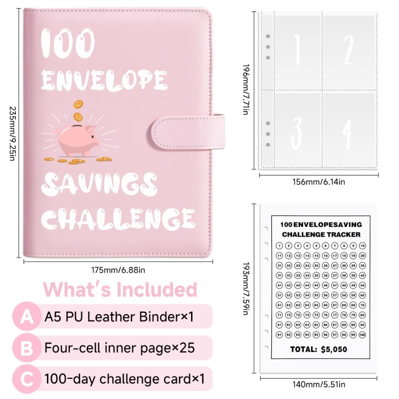 

100EnvelopeChallenge 100 Days Save Money Challenge Cash Savings Book