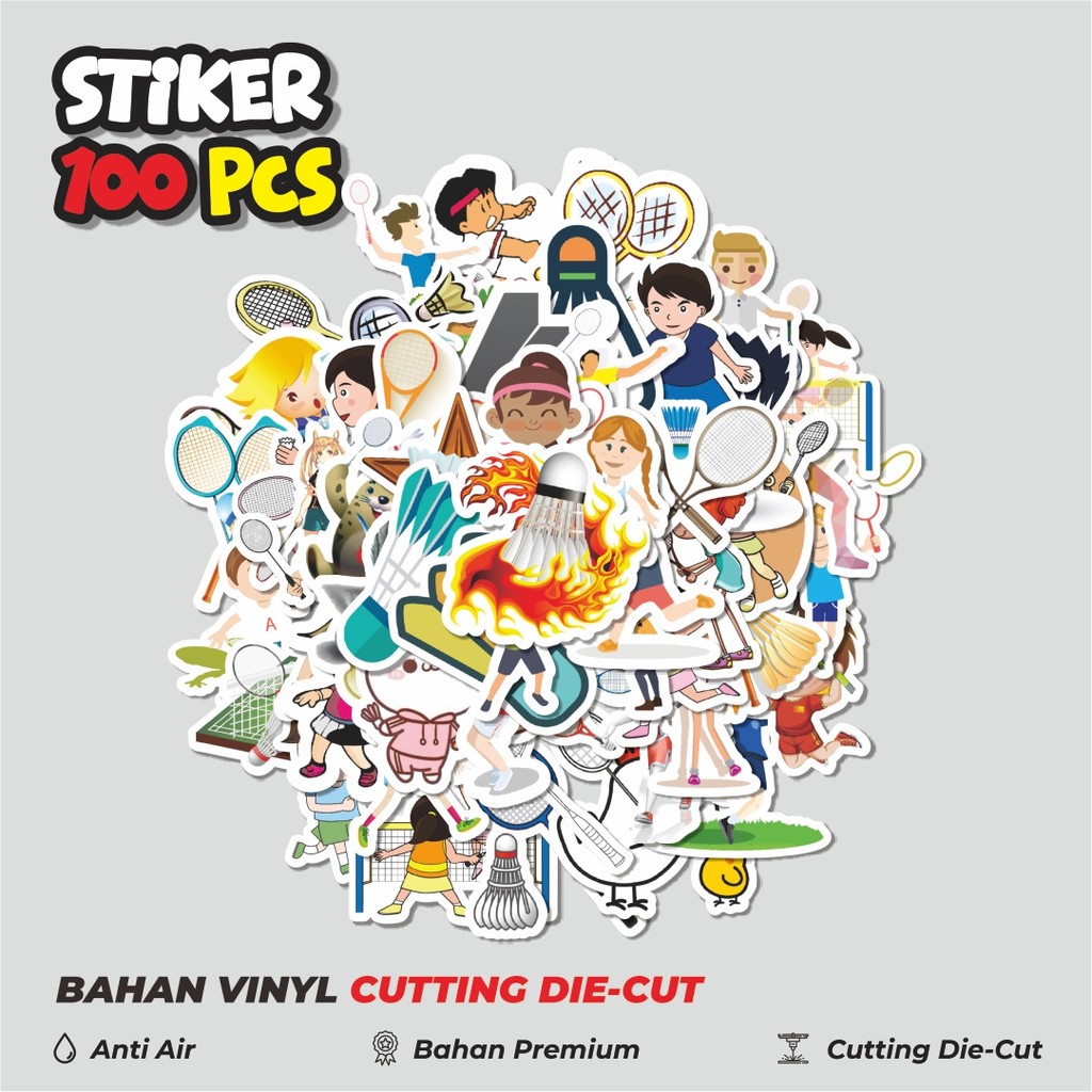 

Terbaru! 50 pcs Stiker Badminton Series Dekorasi Lucu Kreatif untuk Notebook, Skateboard, HP