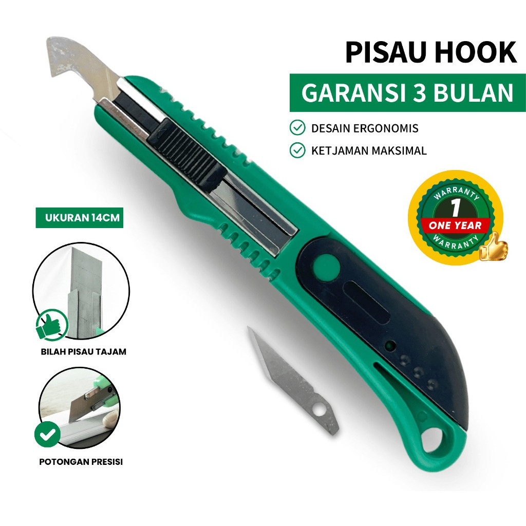 

Pisau Hook / Pisau Mudah Diganti / Interchangeable Hook Utility Knife / Multi-blade /Feibao