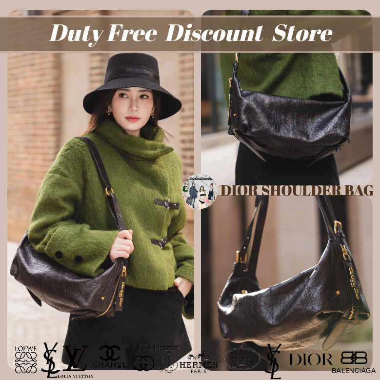 Dior J-Journey Tas Bahu Wanita Tas Tangan Besar Sedang Kecil / Tas Bahu Garansi Dua Tahun Otentik 10