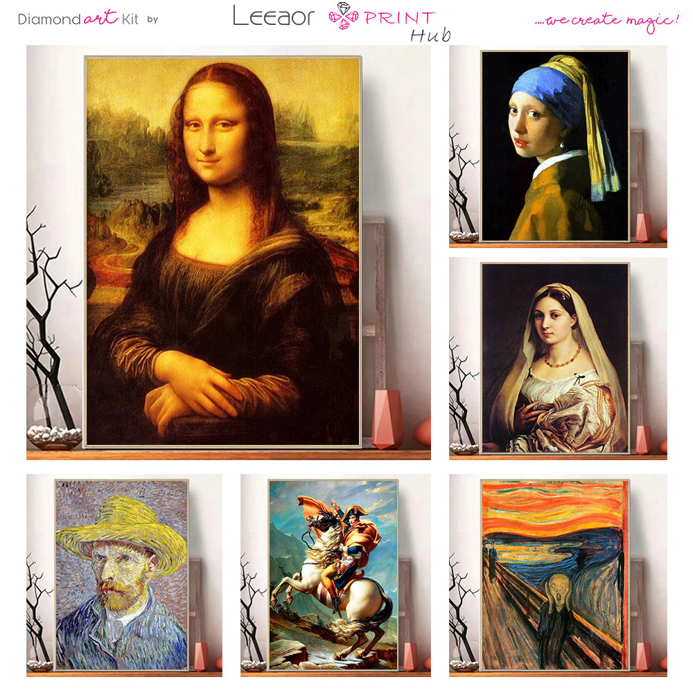

Mona Lisa Diamond Painting Embroidery Famous Painting 5d Diy Mosaic Van Gogh Picasso Cross Stitch Kit Home Decor Nouveaute 2023