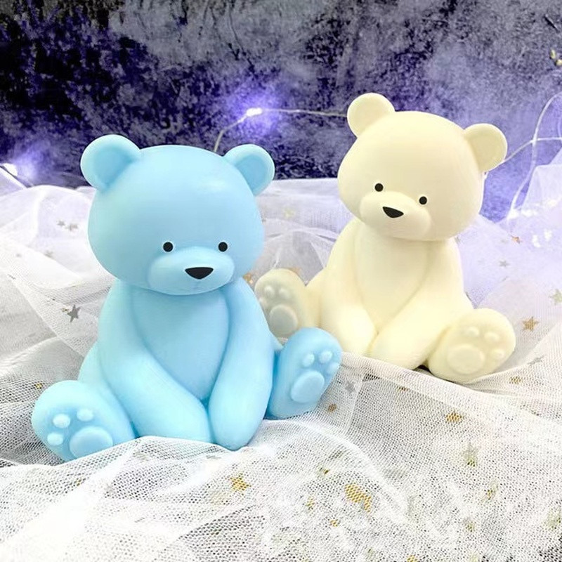 

Large 3D Sitting Stand Bear Silicone Candle Mold DIY Handmade Soap Plaster Resin Decorative Candle Making Supplies Home Gifts