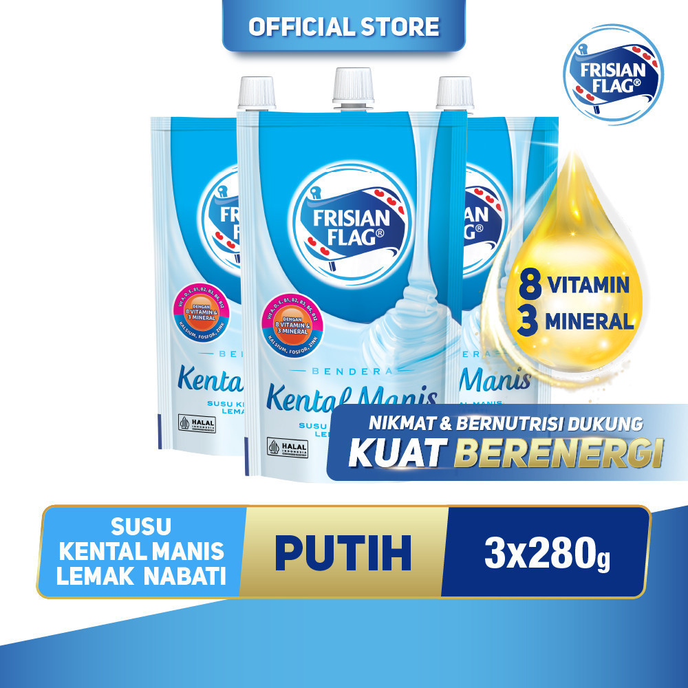 

Frisian Flag Bendera Kental Manis Pouch 280g - 3 Pcs