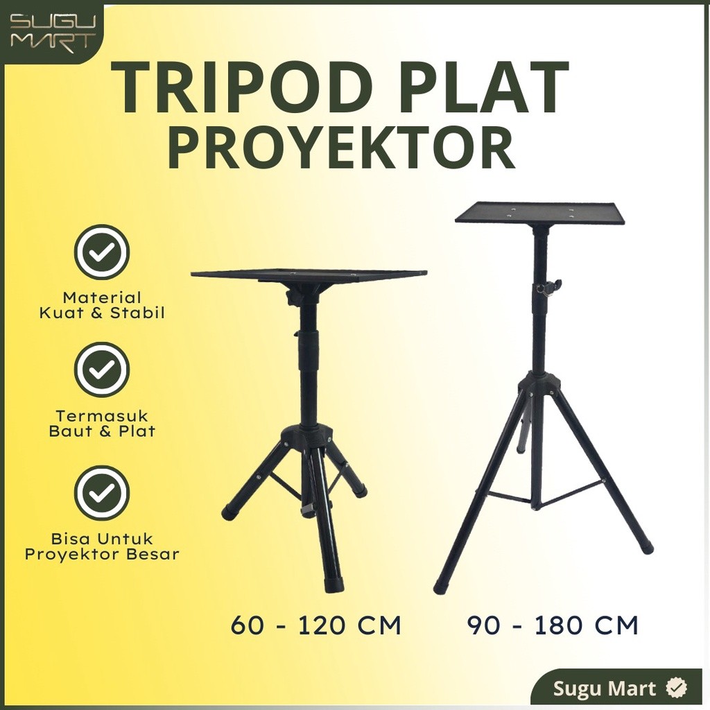 TRIPOD PROYEKTOR WITH PLAT | BRACKET PROYEKTOR TRIPOD STAND | STANDING MEJA PROYEKTOR | STANDING TRI