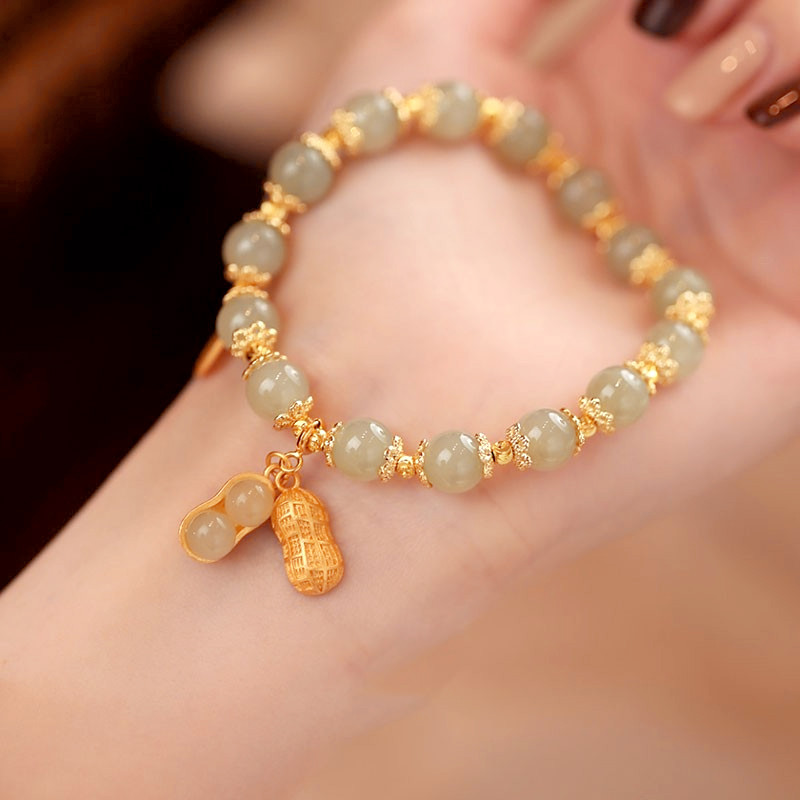 Gelang keberuntungan Gelang titanium bertatahkan kristal dan giok merah impor. Gelang keberuntungan 