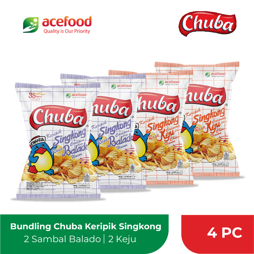 

Chuba Keripik Singkong Pasti Seru 125 Gr - 2 Rasa isi 4 - Sambal Balado & Keju