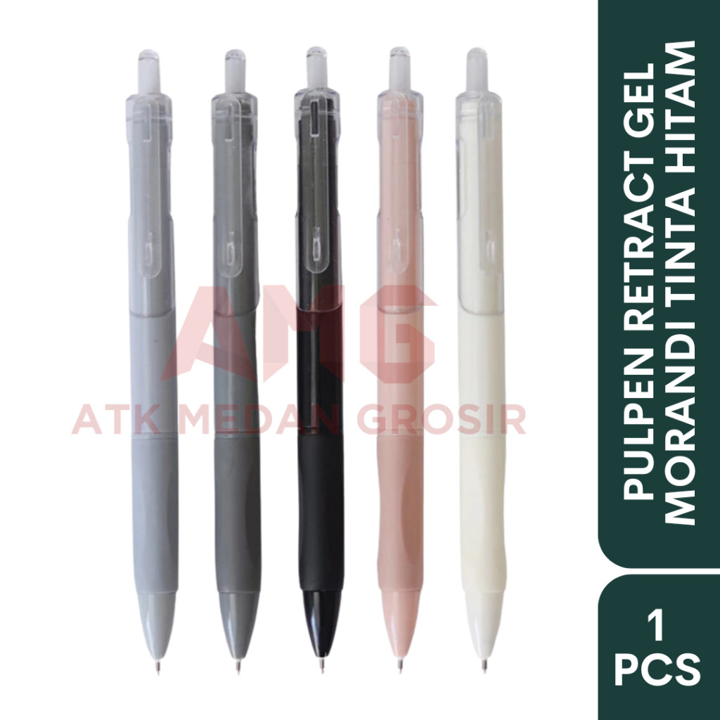 

PULPEN GEL RETRACTABLE MORANDI TINTA HITAM PER PCS