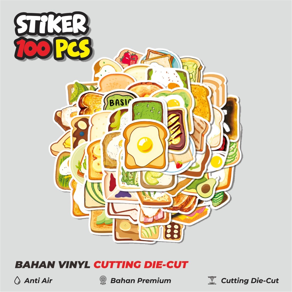

Terbaru! 50 pcs Stiker Piece Funny Toast [Potongan Roti Panggang] Dekorasi Lucu Kreatif untuk Notebook, Skateboard, HP