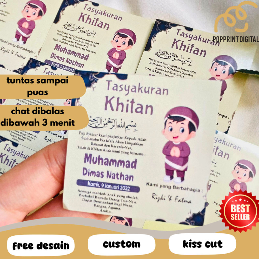 

PpD 7-11 Stiker Tasyakuran Walimatul Khitan anak kotak Murah Tempel Box Nasi Tinggal Tempel