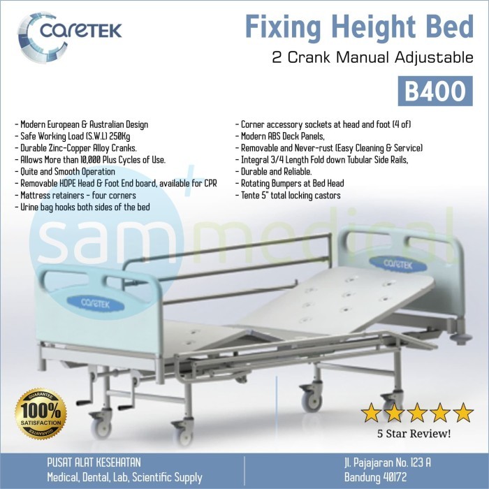 Caretek Hospital Bed / Ranjang Pasien 2 Crank Manual B 400