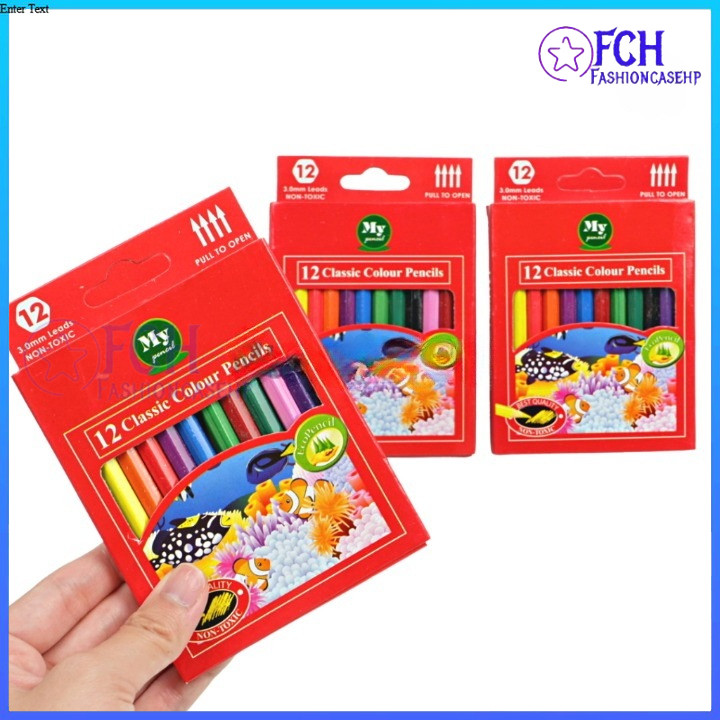 

FCH PAKET 5PCS TAJIMA Pensil Warna Panjang 12 Warna / My Pensil Warna Pendek 12 Warna Tajima / Pensil Warna Murah Berkualitas / Color Pencils