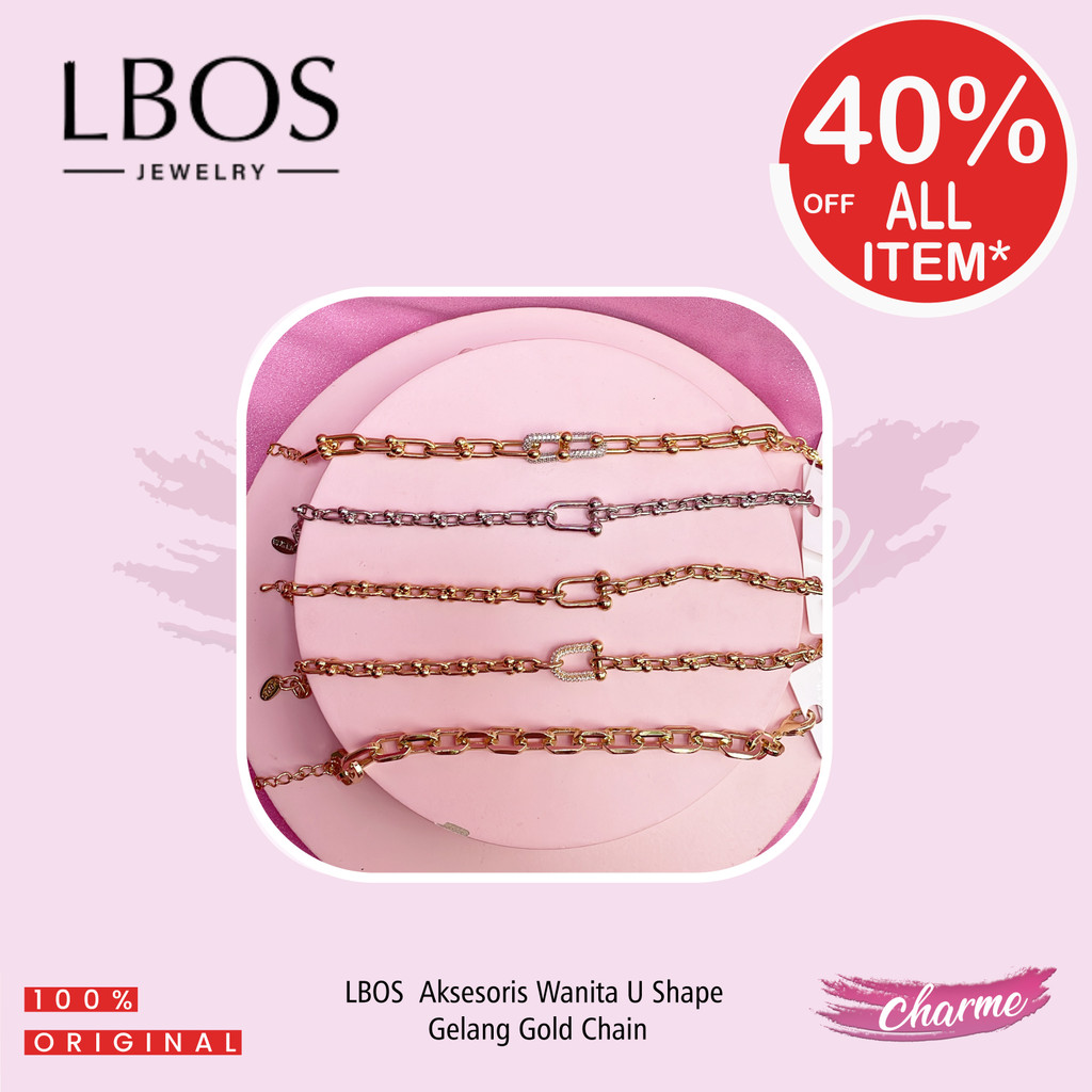 (READY & ORI) Aksesoris Wanita U Shape Gelang Gold Chain LBOS Import Premium Gelang Anti Karat Anti 