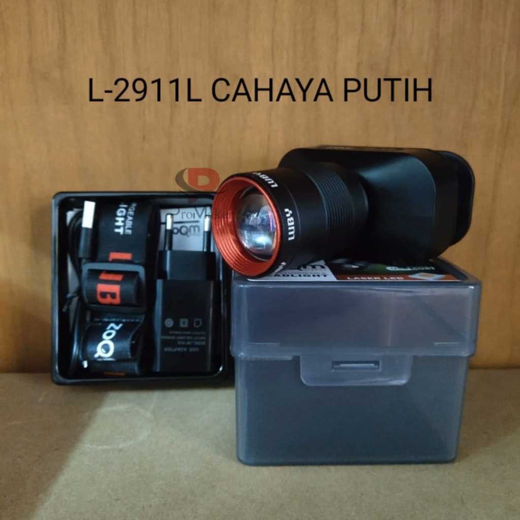 Senter Kepala LED Luby L-2911L 60W Zoom Pro Cahaya Putih Garansi Resmi Original