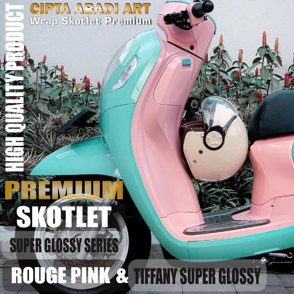 STIKER SKOTLET MOTOR BIRU TOSCA PREMIUM SUPER GLOSSY SERIES SCOTLET TIFFANY ROUGE PINK HIGH QUALITY 