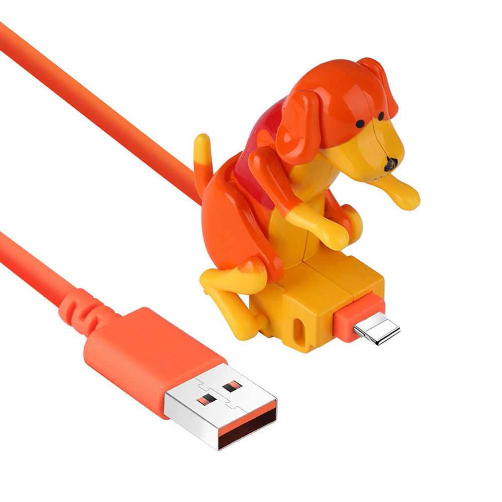 Funny Humping Dog Fast Charger USB/IOS/Type-C Charging Data Cable for Apple Android Phone Portable M