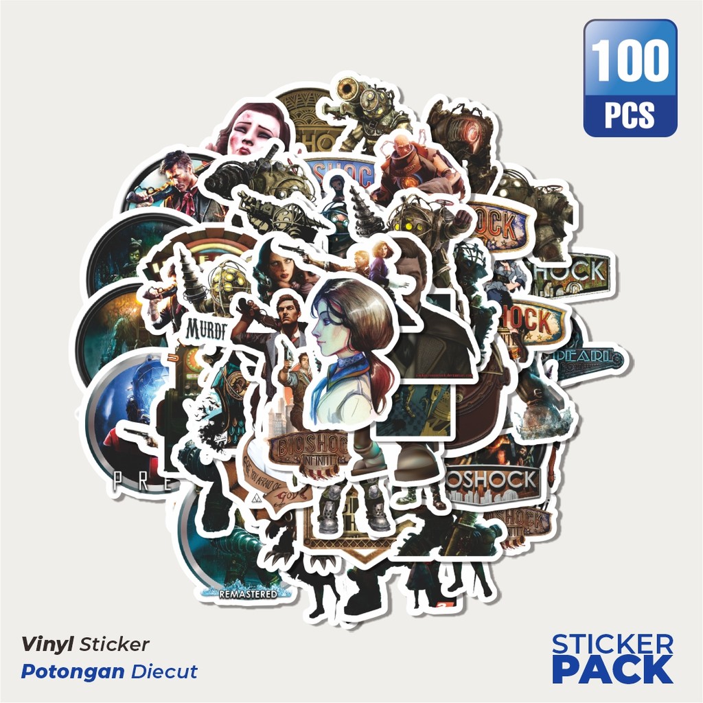 

Super Hemat! 100 PCS Stiker Stiker Game Series Steam Bioshock Waterproof Aesthetic- Untuk Laptop, Motor, dan Helm - Paper Stationery Pack
