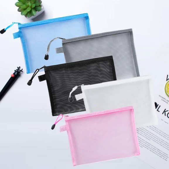 

BW Large-Capacity Pencil Case Student Stationery Storage Bag/Tas pensil transparan Ecer2 S-PC003