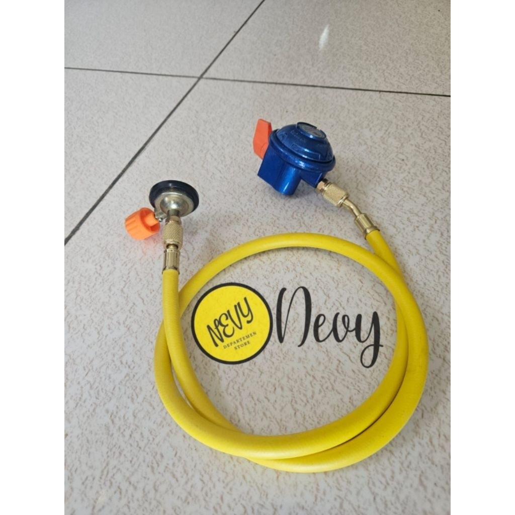 Refil alat isi ulang gas kaleng portable selang manifold kaleng freon AC flushing pipa kapiler