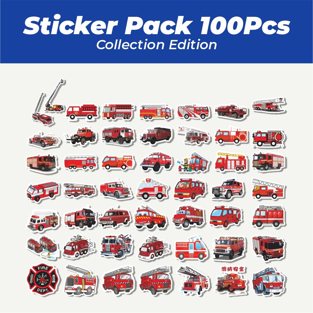 

Hot Stiker Truk Pemadam Kebakaran Lucu Anti Air Stikers Berperekat Waterproof Sticker Decal Buat Motor Helm Buku Journal Koper Casing HP Laptop Botol Minum